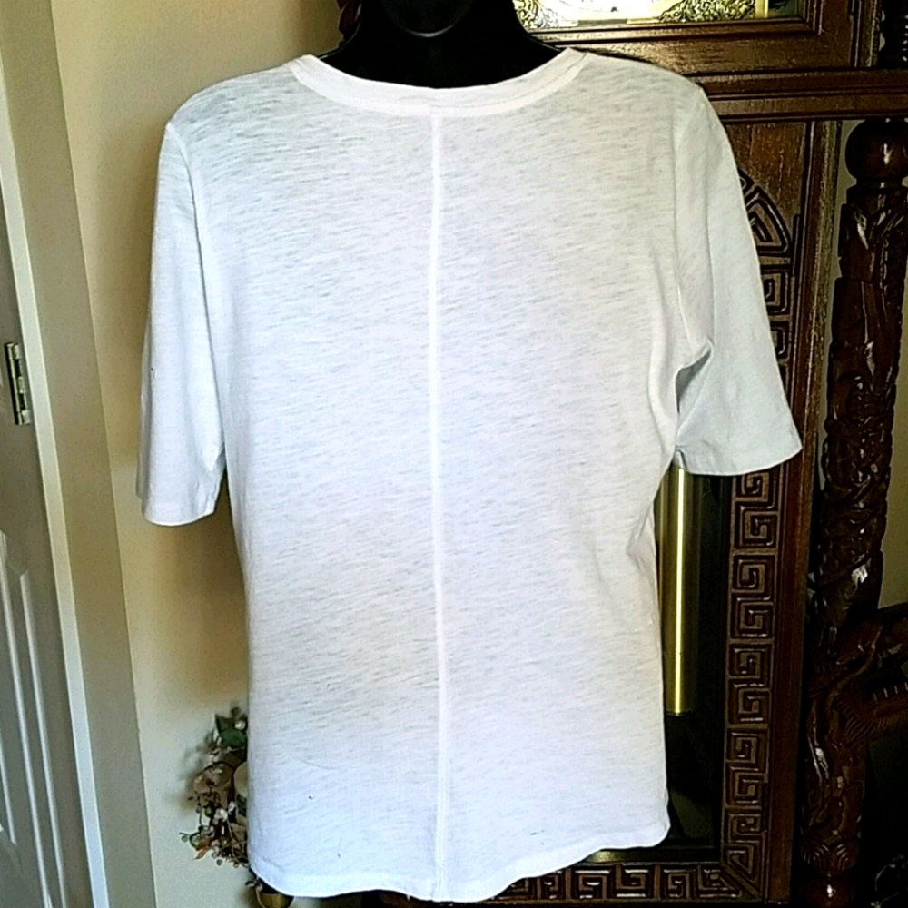 Eileen Fisher, 0129, White Tee, Sz PS/PP - Picture 2 of 6